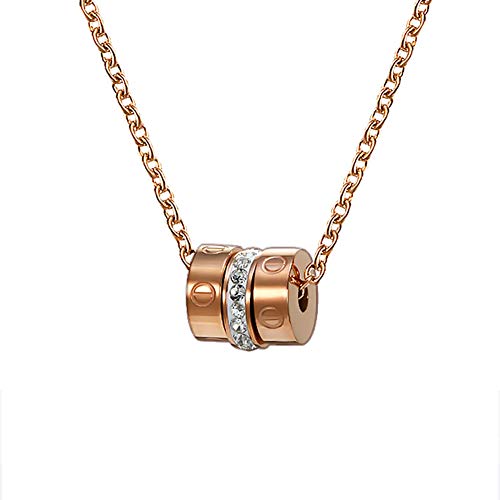 Collier pour Femmes Princesse chaîne acier titane amende bijoux rose gold