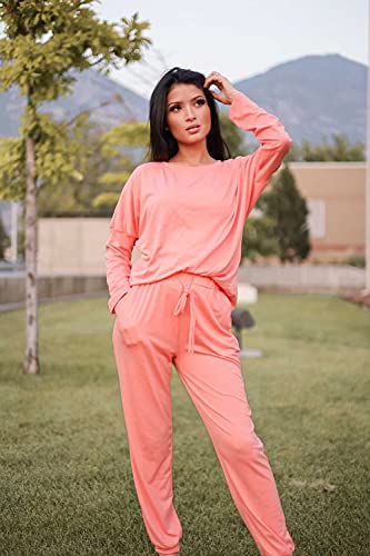 Image of PRETTYGARDEN Travel Outfit Women 2 Piece Lounge Sets | Long Sleeve Shirts, Jogger Pants Pockets, Matching Track Suits, Fall Spring Comfy Clothes for Casual Outing, Cruise, Airport