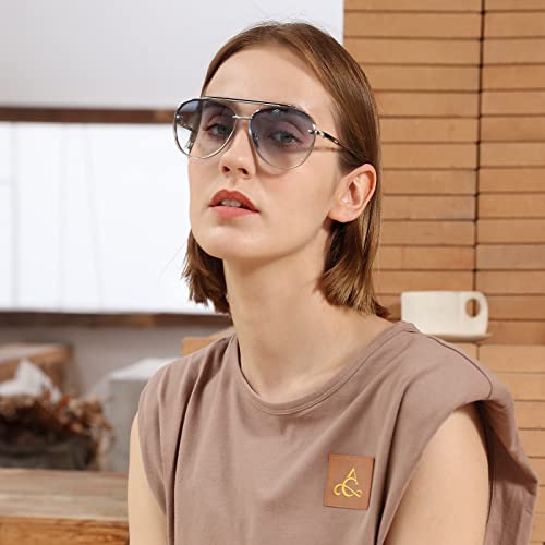 Gtand Fashion Cool Gradient Aviator Sunglasses For Women Vintage Classic Metal Sun Glasses4