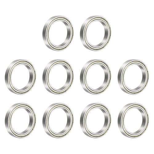 Image of sourcing map 10 Pcs 6806ZZ Deep Groove Ball Bearings, 30 x 42 x 7mm Silent Chrome Steel Double Shield Bearing for Electric Motor, Home Appliances, Industrial Machinery