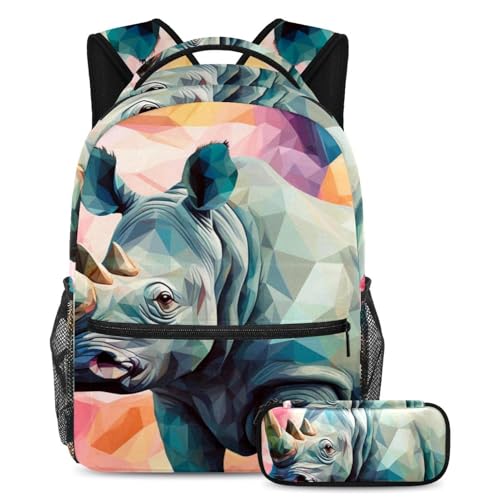 Sac à dos rhinocéros d'art polyvalent grand format au design original