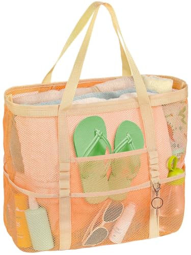Mesh Beach Bag Vacation Essentials - Large Tote Pool Bag for Women Vacation Essentials Beach Accessories