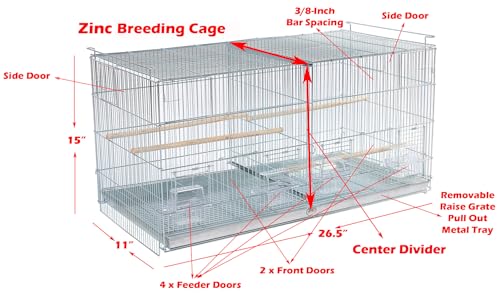 image for Mcage Large Galvanized Zinc Plated 4 of Stack and Lock Double Breeder 