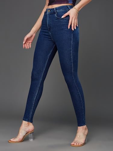 Image of Miss Chase Women's Skinny Fit High Rise Regular Length Denim Stretchable Jeans