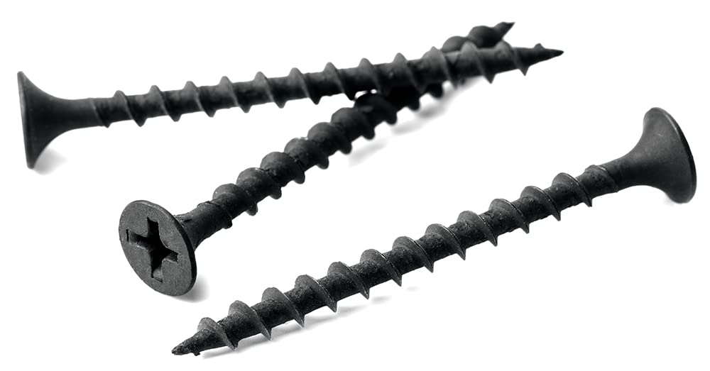 3.5mm x 35mm Black Phosphate Phillips Countersunk Drywall Screws Plasterboard Wood Screw Bugle Head (Pack of 100) - A11C 3.5x35_100