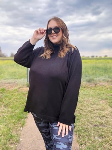Image of TIYOMI Plus Size Sweater Tops for Women Turtleneck Warm Pullover XL-5XL