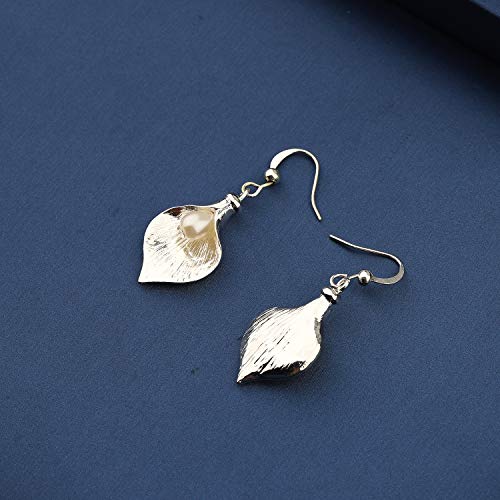 MYOSPARK Dainty Calla Lily with Faux Pearl Hook Drop Dangle Earrings Wedding Jewelry Gift For Bridal Bridesmaid Mom3