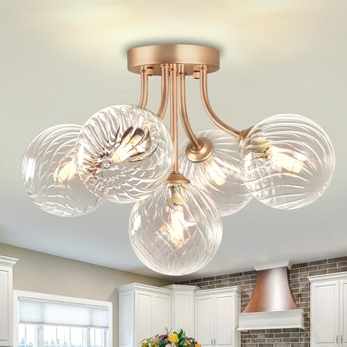 Gold Bubble Glass Chandelier