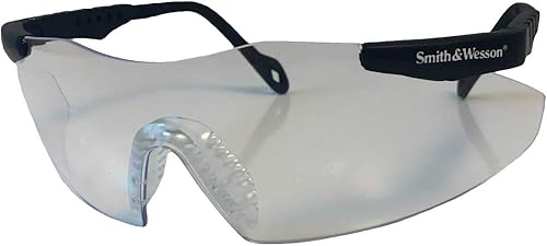 Smith and Wesson Mini Magnum - Gafas de seguridad con lente transparente y bolsa de limpieza
