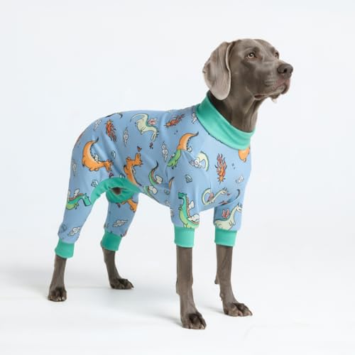 Image of Spark Paws Dog Pajama, Dog Recovery Suit Male, Onesie, Ultra-Soft and 4-Way Stretch, for Small Medium and Large Breeds - Dragons - 3XL