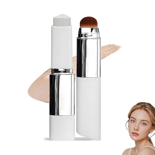 Bastone fondotinta e correttore 2 in 1 che cambia colore con pennello, make-up da piena a media opacità, impermeabile e resistente al sudore, correttore idratante (naturale)