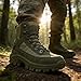 GHTRHSB Mens Orthopedic Support Anti-Puncture Work Boots, Mens Fashion High-Top Waterproof Outdoor Hiking Boots, Lightweight Tactical Combat Sneakers (Khaki,13)