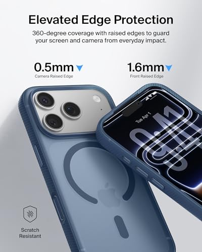 Image of Belkin iPhone 17 Pro Case | Magsafe, Slim, Anti-Yellowing, Anti-Scratch, 4M Drop Protection | 2 Years Warranty | Grip - Navy