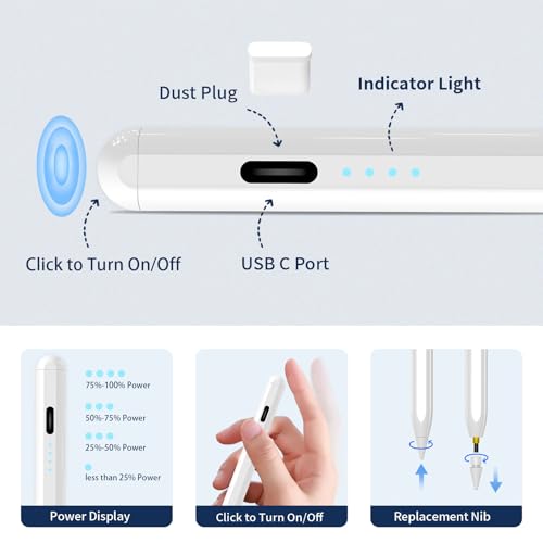 Stylet pour iPad à charge rapide et sensibilité inclinaison précise - 3