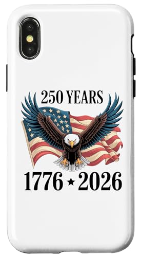 250 Anniversary USA 2026 Patriotic Eagle 250th 4th of July �X�}�z�P�[�X iPhone X/XS �p