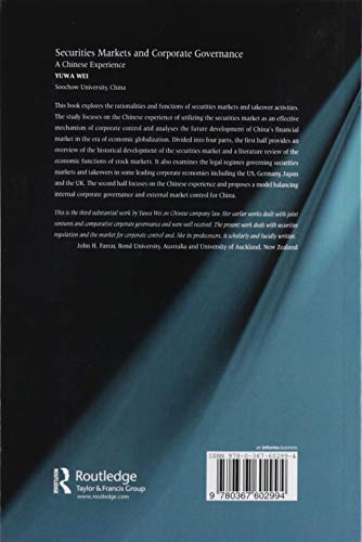 Securities Markets and Corporate Governance: A Chinese Experience