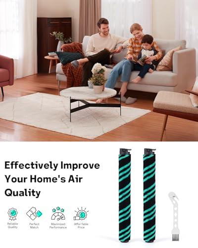 Image of Leemone AZ4002 Soft Brushrolls Replacement Accessories for Shark AZ4000 AZ4000C AZ4002 AZ3901 POWERDETECT Upright Vacuum Cleaner, 2 Brush Rolls, 1 Cleaning Brush, 3 Pack