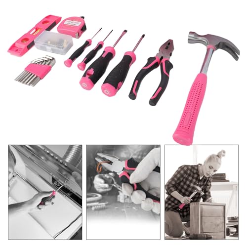 Kit de herramientas para el hogar de 18 piezas en color rosa miniatura 2