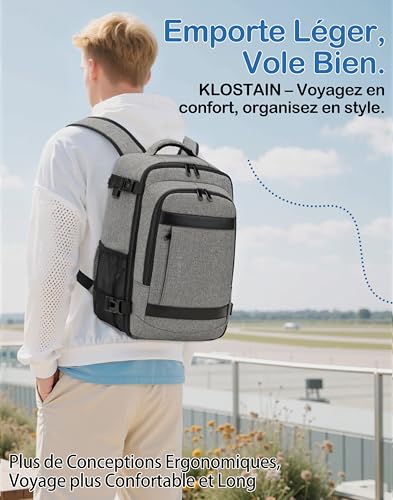 Sac Cabine Easyjet 45X36X20 : KLOSTAIN Sac à Dos Voyage Cabine Avion 45x36x20 pour Easyjet 30L ... – Image 6