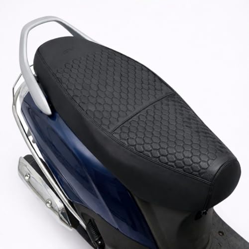 Image of Neodrift Premium Scooty Seat Cover - Universal Scooty Seat| All Black | Anti-Slip & Shock-Absorbing Design | Water-Resistant Fit | Strip Cushioning | Professional Fit | Nappa Art Leather