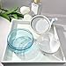 Denture Case, Portable Denture Bath Case, No-Leak Denture Bath Box with Strainer & Mirror (White)