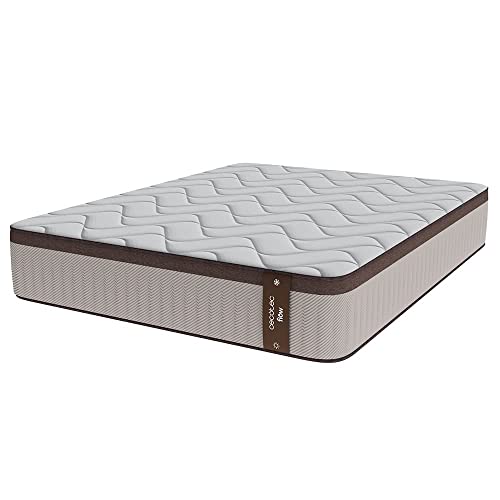 Cecotec Colchón Híbrido Flow 7990 Hybrid 160x190, Multicapa, Núcleo de Muelles Ensacados SpringCore y Viscoelástica ViscoCare+, Altura 30 cm, Firmeza Medio Alta, SeparateMuv & BreathSoft