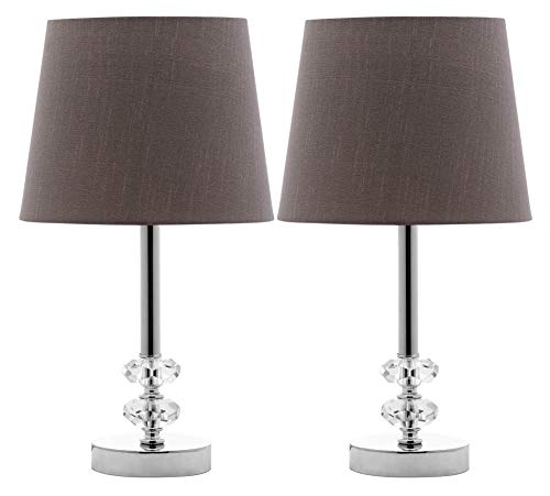 Lámpara de Mesa de Noche Cristal Gris Claro 16 pulgadas Set 2