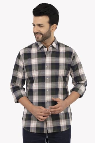 Image of SUMMER LINE Men's 100% Cotton Checked Casual Shirt | Full Sleeve | Regular Fit | Soft & Breathable | Available in Sizes M-6XL