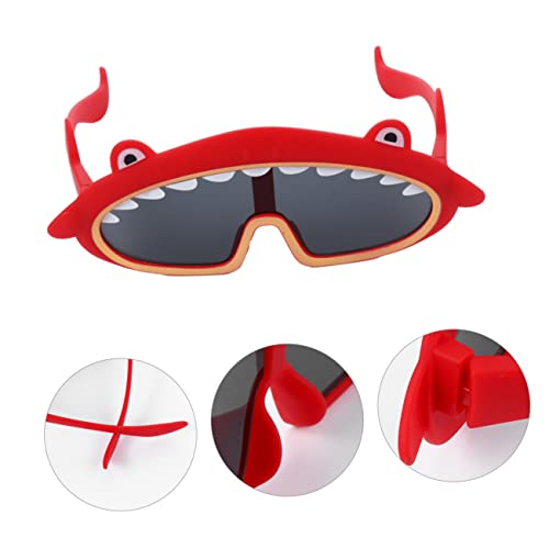 Didiseaon 2 Peças De Óculos Em Forma De Tubarão Óculos De Sol De Praia Óculos De Sol De Verão Roupa