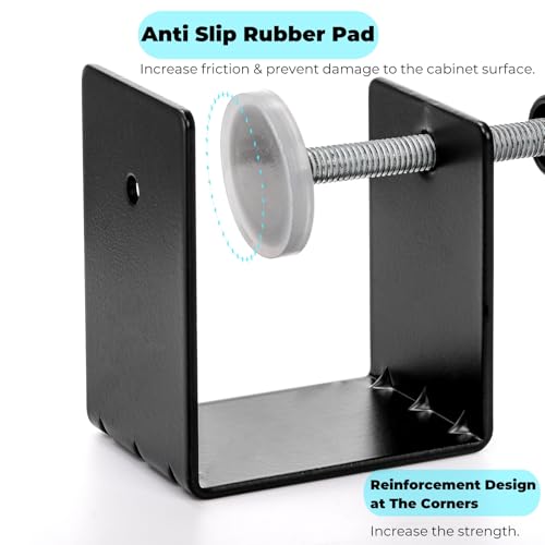 Tlence 6 Pack 3 Inch C Clamps, Drawer Front Installation Clamp, Heavy Duty Cold Rolled Steel Clamps, Desk Drawer Fixing Clip for Cabinet Mounting, Woodworking, Welding, and Building - Image 3