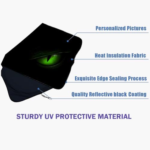 Green Eyes Car Windshield Sun Shade Foldable Sunshade Front Window Cover Sun Visor Protector Accessories (59x27.5 inches) - 5