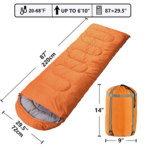 Image of IRIS Sleeping Bag Envelop 3 Season Ultra Light Portable Waterproof Comfort for Camping, Backpack & Outdoor