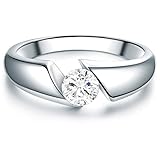 STILVOLLER DAMEN-SPANNRING: Der extravagant gearbeitete Solitärring ist ein besonderes Schmuckstück und eine günstige Alternative zum Diamant-Verlobungsring