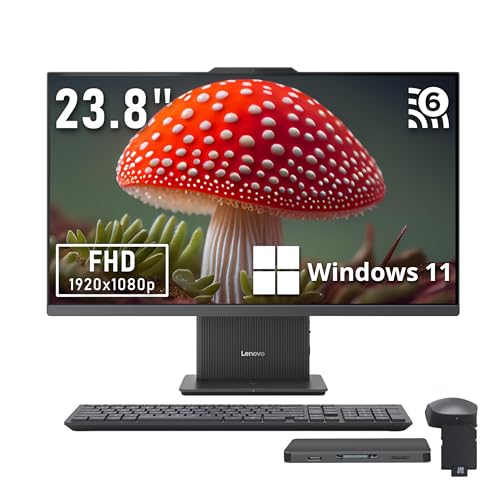 Image of Lenovo IdeaCentre AIO 3 23.8 inch FHD All-in-One Desktop, AMD Ryzen 5 7535HS, 32GB DDR5, 2.16TB Storage (2TB SSD+160GB Docking Station), AMD Radeon 660M Graphics, Wi-Fi 6, Keyboard & Mouse, Win 11, Gray