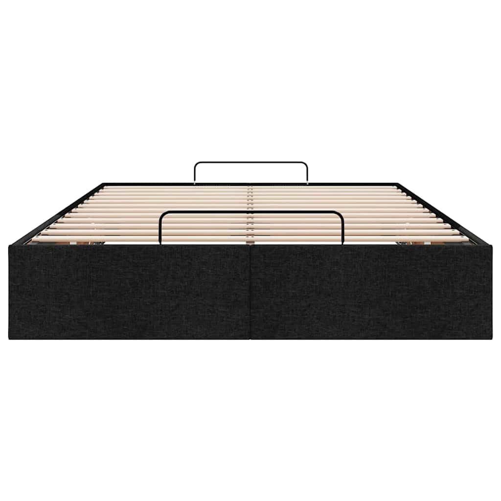 Festnight Cama Tapizada 120x200 con Somier y Almacenamiento, Canapé Abatible Matrimonio Negro