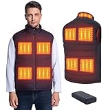 zidviyi Heated Gilet for Men,Rechargeable Electric Heated Vest with 20000mAh Battery Pack,3 Heating Levels Lightweight Heating Jacket for Outdoor,Camping,Fishing,Skiing