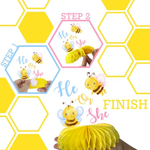 What Will It Bee Gender Reveal Table Centerpieces – 12PCS Yellow Bee Baby Shower Decorations for He or She Party, Honey Bee Gender Neutral Baby Reveal Supplies - Image 3