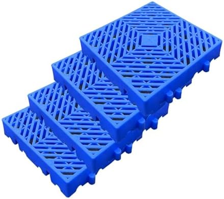 Plastic Nestable Pallets, 4PCS Lightweight Breathable Grid Ventilation Pallet, Indoor & Outdoor Storage Grid Pad, Easy to Stack for Kennel, Garden, Basement, Patio