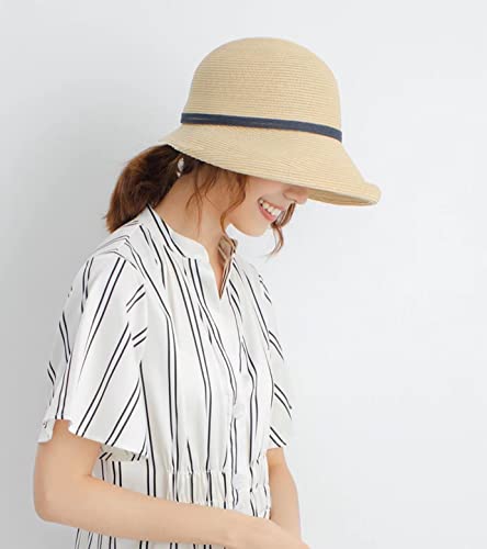 Marjunsep Straw Beach Sun Hat For Women Summer Bucket Hat Elegent Vintage 1920S Packable Spf Uv Protection Boho Hat thumb #4