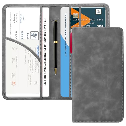 Image of CoBak Car Registration and Insurance Holder | Vehicle Glove Box Organizer, Auto Truck Compartment Document Case with Magnetic Closure for Insurance & Driver License