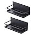 Refrigerator Spice Rack Organizer Single Tier Magnetic Fridge Spice Storage, Black
