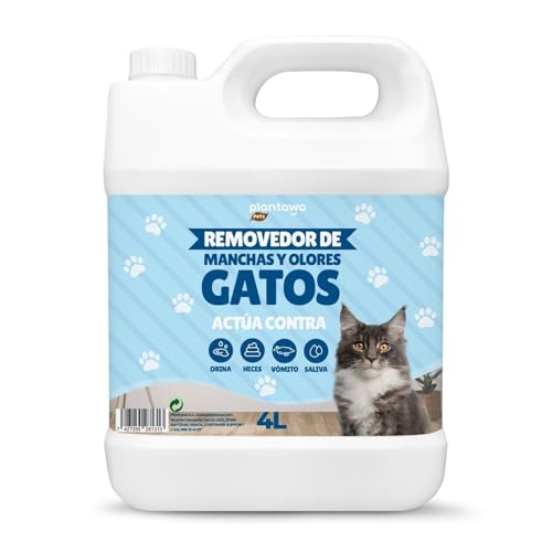 Plantawa Limpiador Enzimático Orina Gatos 4L | Neutralizador de Olores Gatos y Anti Pis Gato | Elimina Heces, Vómito y Chaolor Urina Mascotas | Textiles y Muebles