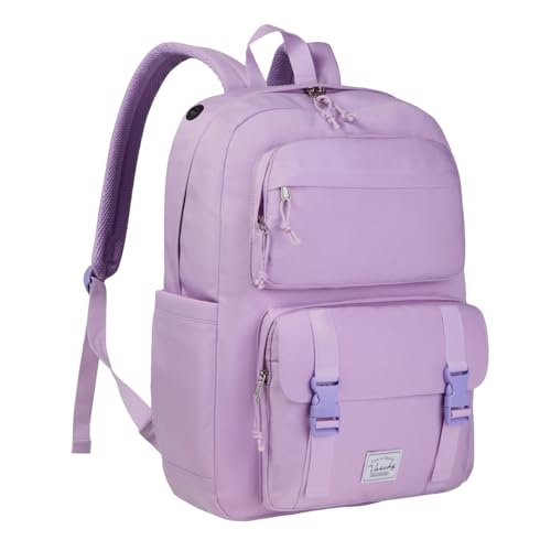 VASCHY Travel Backpack for Girls, Large Fashion Schoolbag Book Bag Rucksack for High School/College/Work/Daypack/Commuter Purple