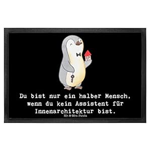 Mr. & Mrs. Panda 40 x 60 Fußmatte Assistent für Innenarchitektur mit Herz – Geschenk, Fußabtreter, Vorleger…