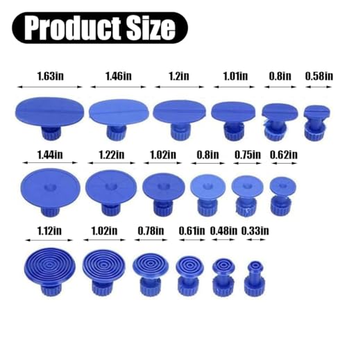 Image of JOYCOURT 19PCS Car Dent Repair Puller, Paintless Dent Repair Tool with T-Shaped Puller, Universal Portable Auto Body Repair Puller Kit for Car, Glass, Screen and Tiles