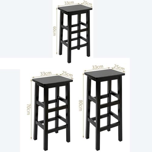 Tabourets de bar en bois blanc de 80 cm avec repose-pieds carrés