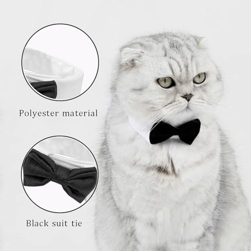 Fliege Hund,Fliege für Hund Hochzeit,Hundefliege,Hunde Fliege Hochzeit,Formelle Hundehalsband,Verstellbares Halsband Halsketten für kleine Hunde bei Hochzeitsfeiern und Geburtstagsfeiern Schwarz (S)