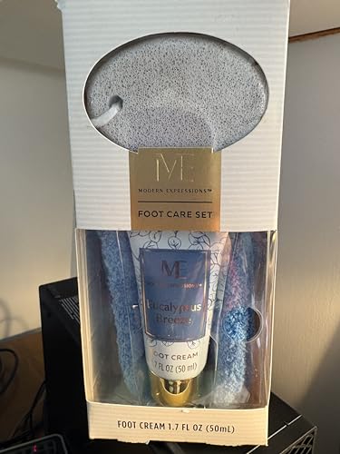 FOOT Care Set-Cozy Socks-Pumice Stone-Eucalypus Breeze Foot Cream 1.7 fl oz