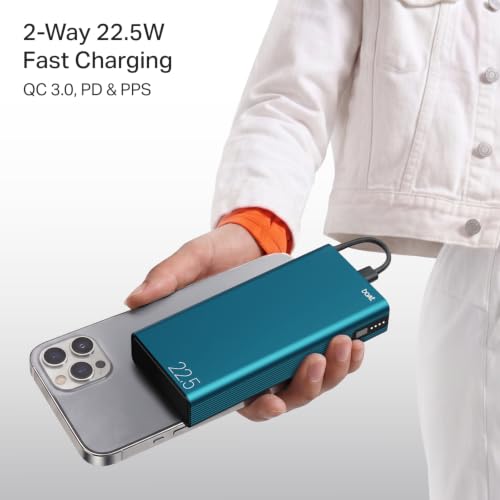 Image of boAt (2026 Launch) Energyshroom PB401 20000 mAh 22.5W Fast Charging Power Bank (4X Output Ports, Supports Android, iPhone, Tablets, Earbuds, etc.), USB Type C (Sapphire Blue)