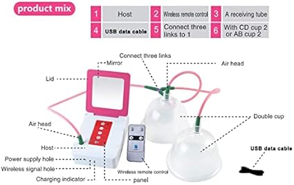 DZTBX Masajeador Eléctrico, Sujetador De Masajeador De Aumento De Pecho, Masajeador Inalámbrico USB, Aparato De Aumento De Pecho De Compresa Caliente, Creando Un Hermoso Pecho Anti - Caída